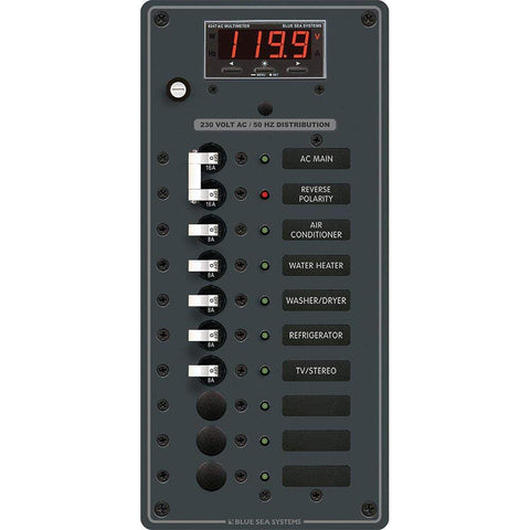 Blue Sea System Qualifies for Free Shipping Blue Sea Breaker Panel AC Main Plus 8 Position European White #8506