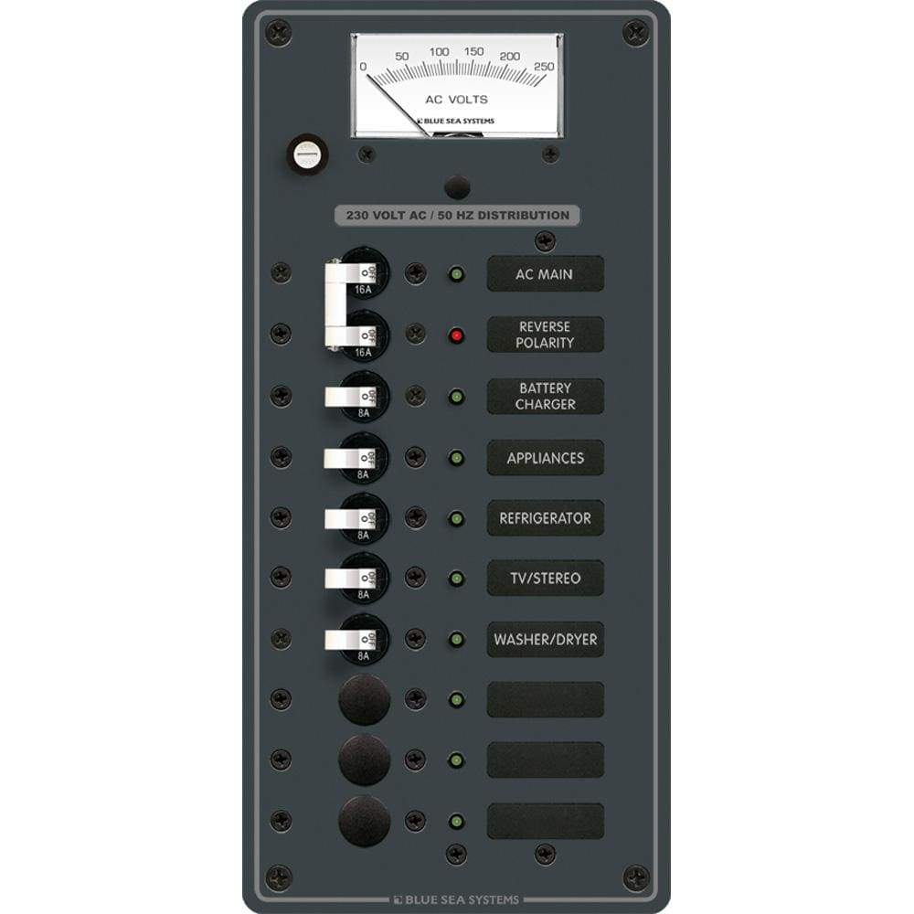 Blue Sea System Qualifies for Free Shipping Blue Sea Breaker Panel AC Main Plus 8-Position European White #8588