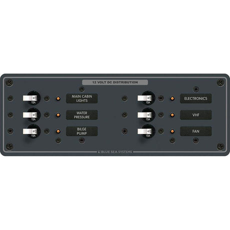 Blue Sea System Qualifies for Free Shipping Blue Sea Breaker Panel DC 6-Position #8096
