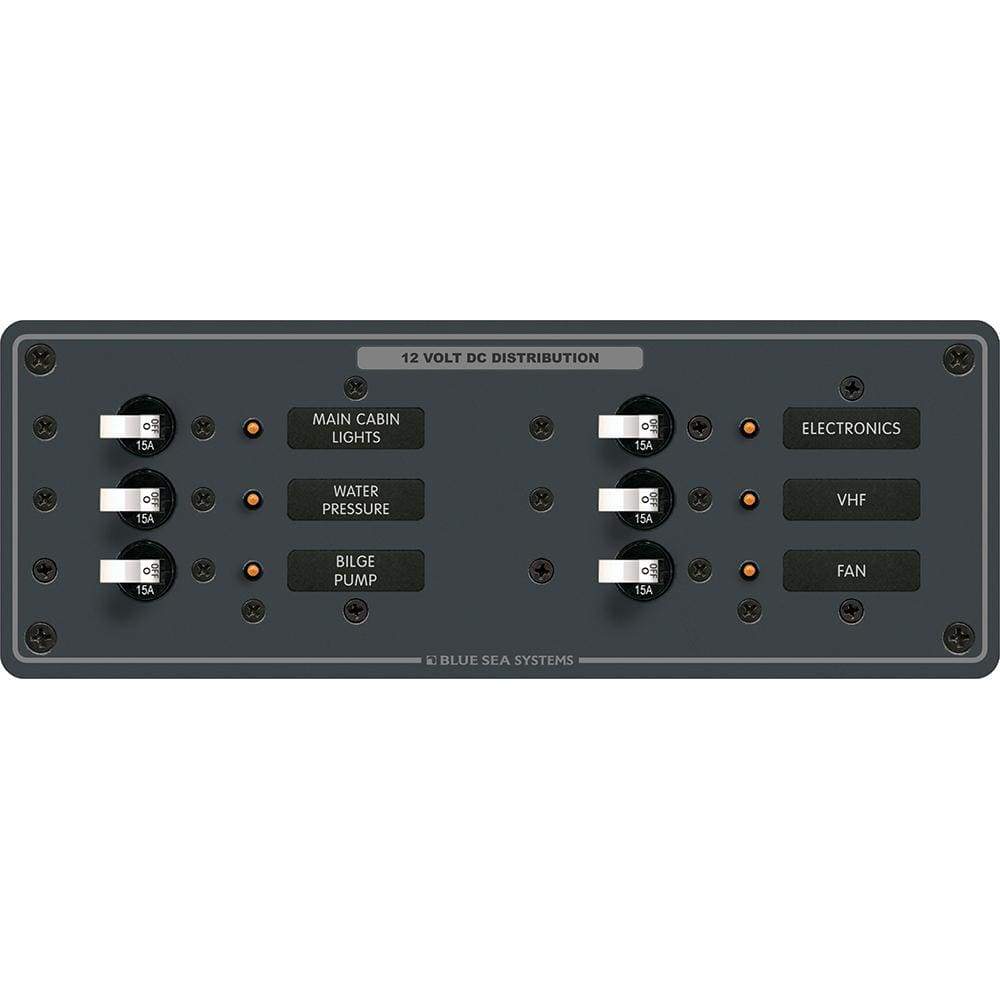 Blue Sea System Qualifies for Free Shipping Blue Sea Breaker Panel DC 6-Position #8096