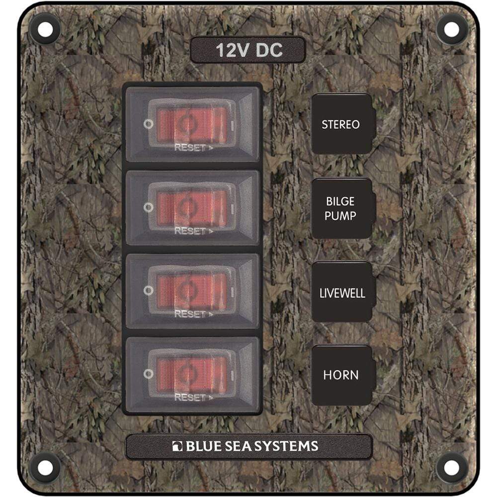 Blue Sea System Qualifies for Free Shipping Blue Sea Circuit Breaker Switch Panel 4-Position Camo #4323