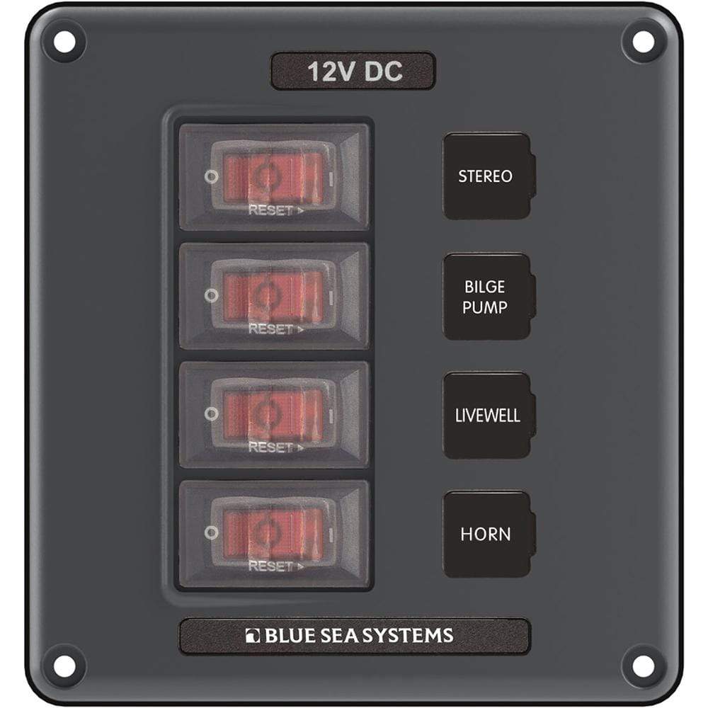 Blue Sea System Qualifies for Free Shipping Blue Sea Circuit Breaker Switch Panel 4-Position Gray #4320