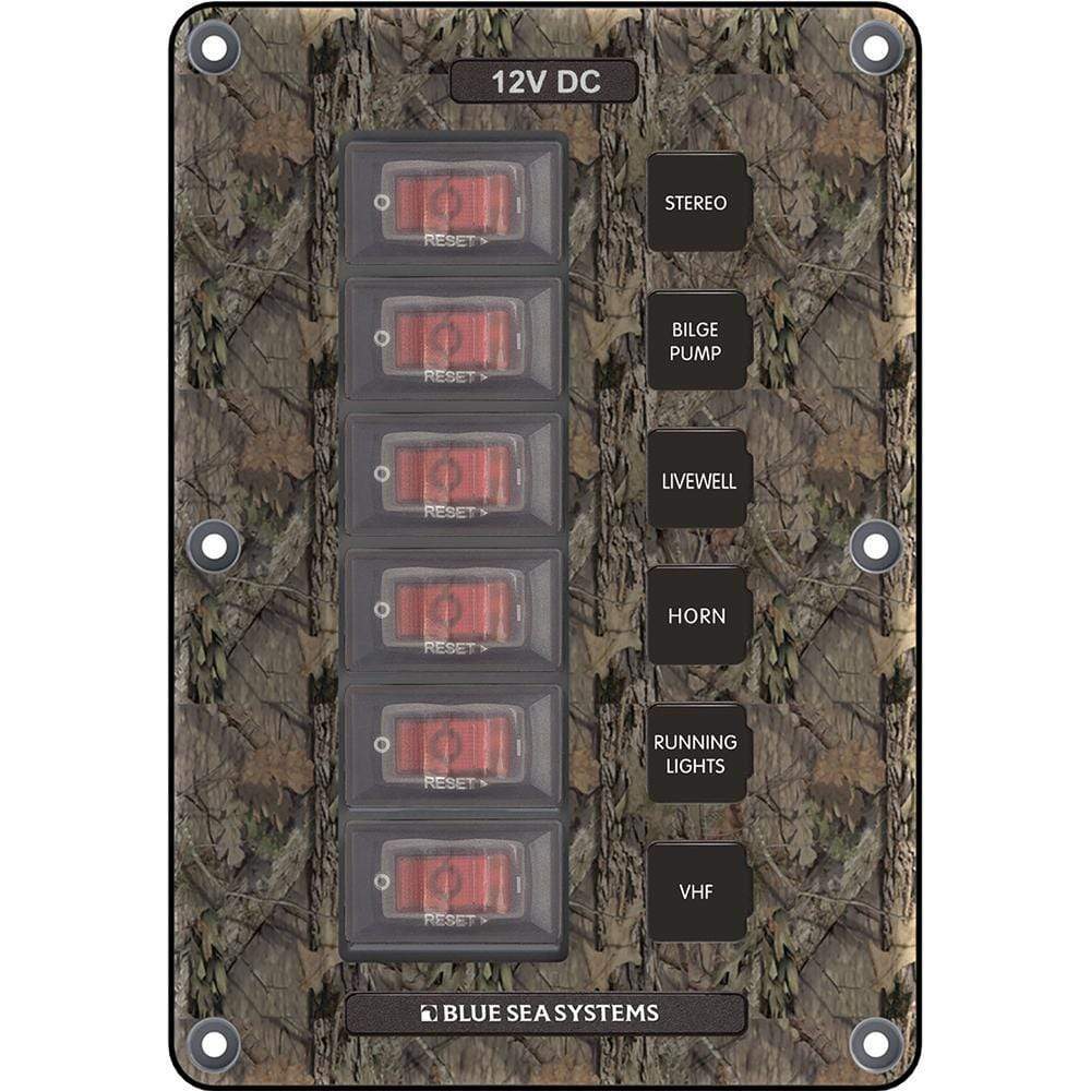 Blue Sea System Qualifies for Free Shipping Blue Sea Circuit Breaker Switch Panel 6-Position Camo #4325