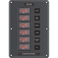 Blue Sea Circuit Breaker Switch Panel 6-Position Gray #4322