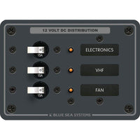 Blue Sea System Qualifies for Free Shipping Blue Sea DC 3-Position Breaker Panel Black Switches #8025