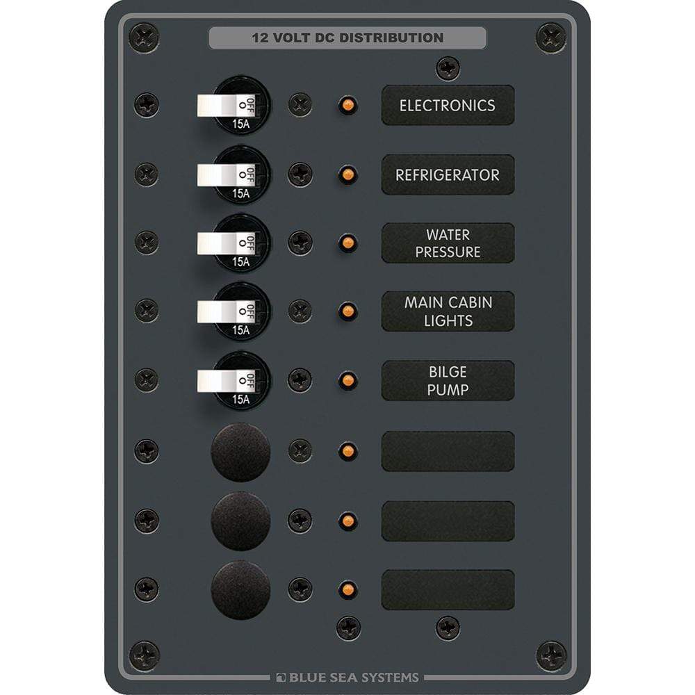 Blue Sea System Qualifies for Free Shipping Blue Sea DC 8-Position Circuit Breaker White Switches #8023