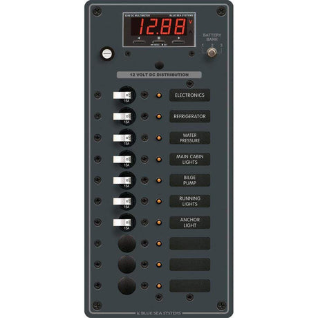 Blue Sea System Qualifies for Free Shipping Blue Sea DC Panel 10-Position with Multimeter #8402