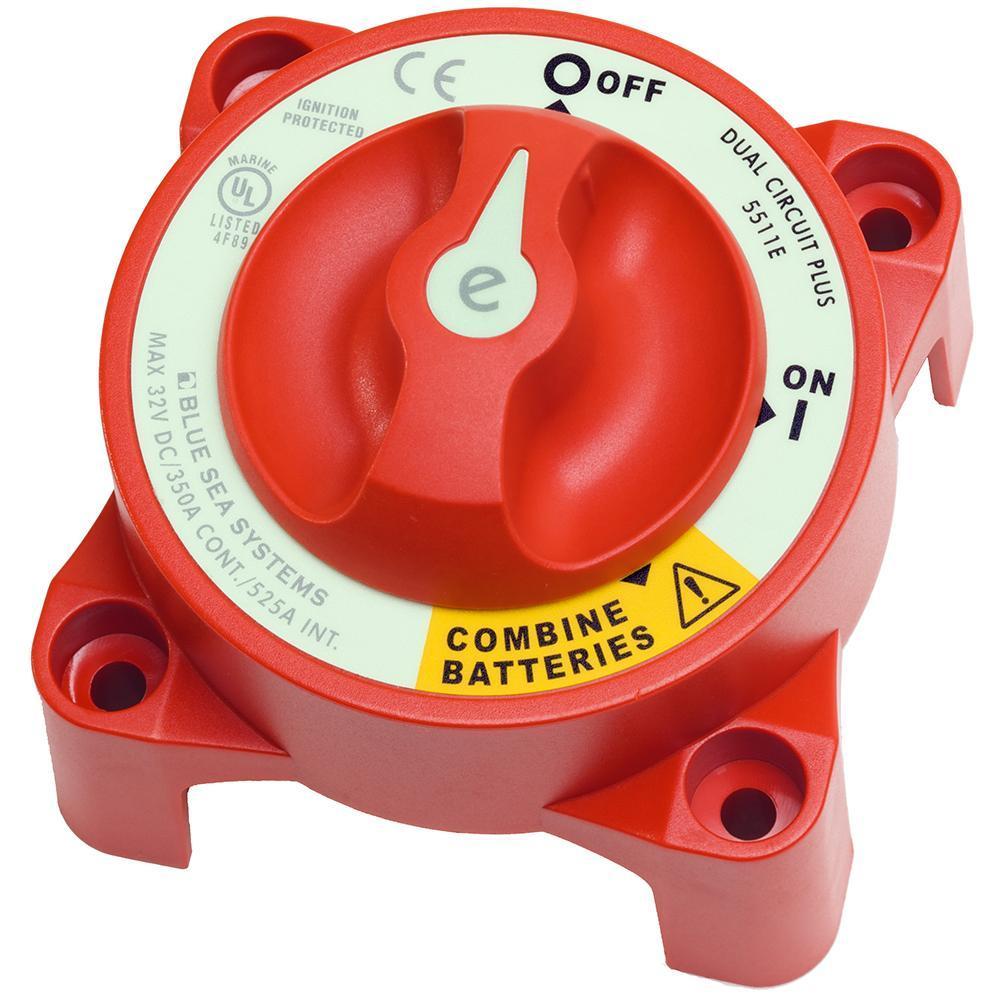 Blue Sea System Qualifies for Free Shipping Blue Sea e-Series Dual-Circuit Plus Battery Switch #5511E
