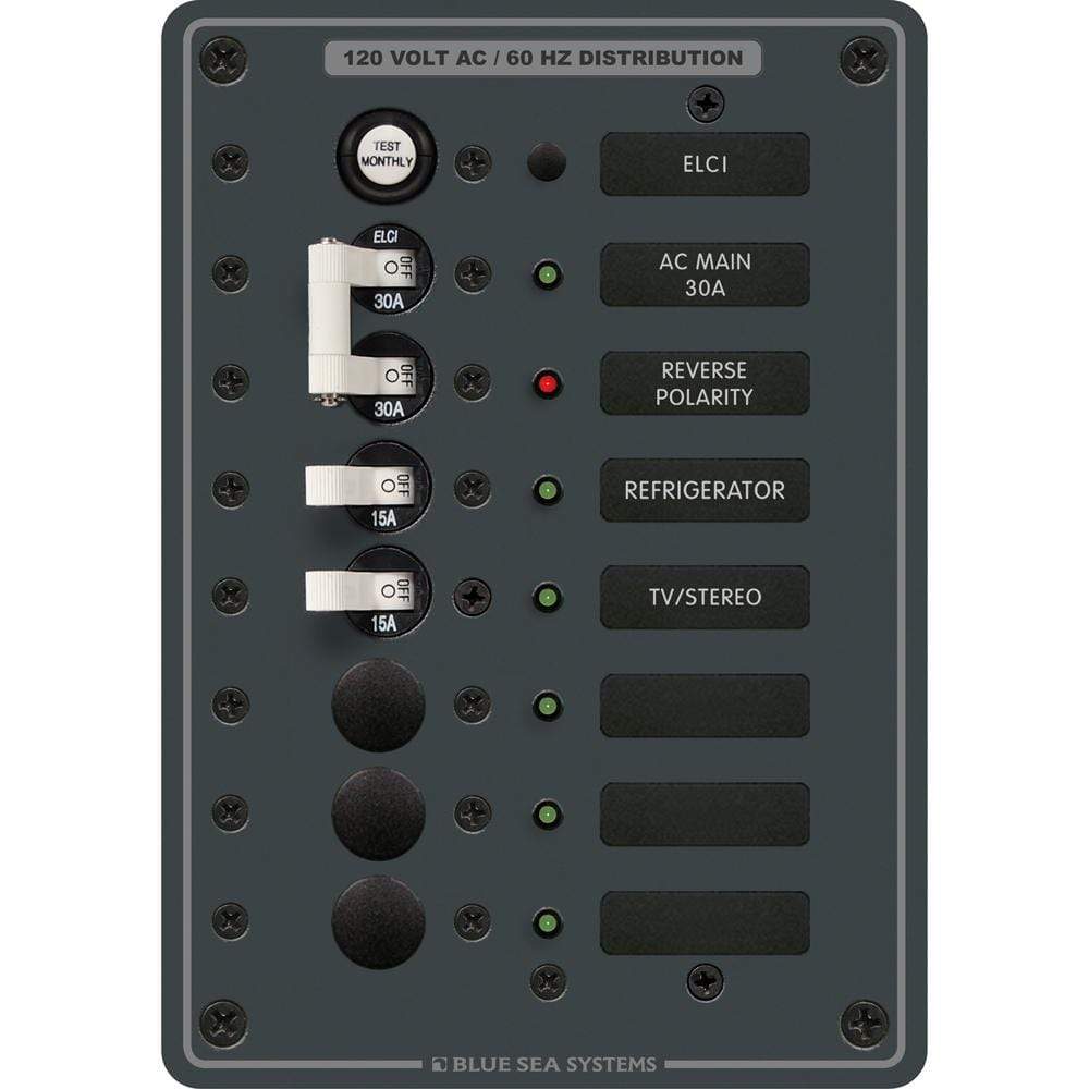 Blue Sea System Qualifies for Free Shipping Blue Sea ELCI GFCI Panel AC 5-Position #8101