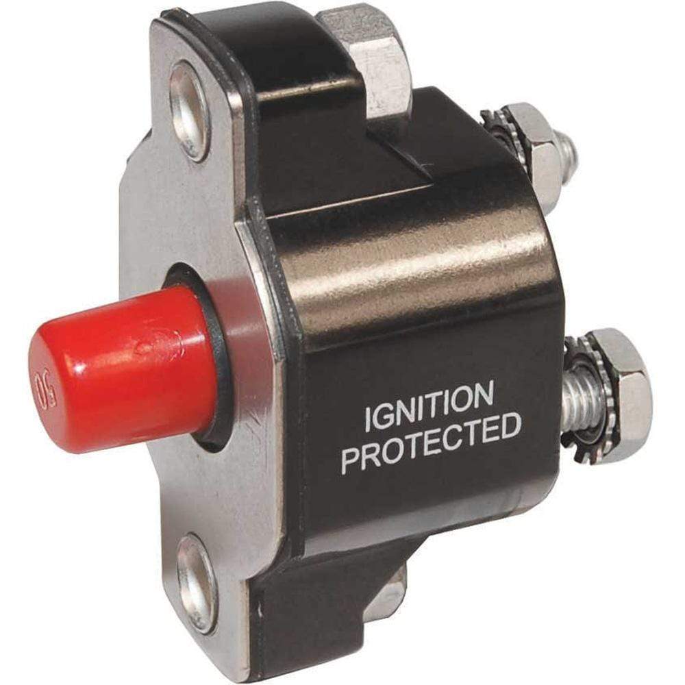 Blue Sea System Qualifies for Free Shipping Blue Sea Medium-Duty Push Button Reset-Only 40a #2141