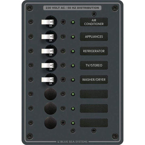 Blue Sea System Qualifies for Free Shipping Blue Sea Panel 230v AC 8-Position #8159