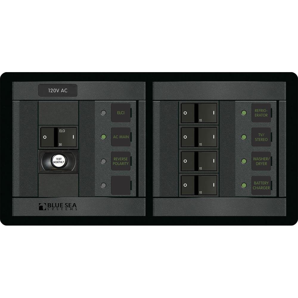 Blue Sea System Qualifies for Free Shipping Blue Sea Panel 360 120v AC 5-Position with ELCI Main 30a Fr #1193