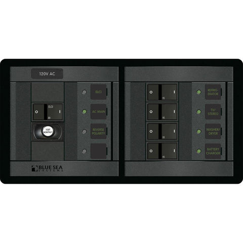 Blue Sea System Qualifies for Free Shipping Blue Sea Panel 360 120v AC 5-Position with ELCI Main 30a Fr #1193