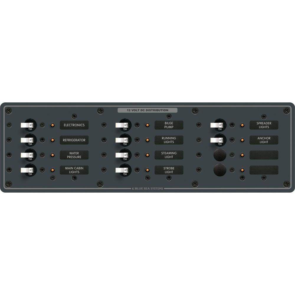 Blue Sea System Qualifies for Free Shipping Blue Sea Panel DC 12-Position Horizontal BL #8375