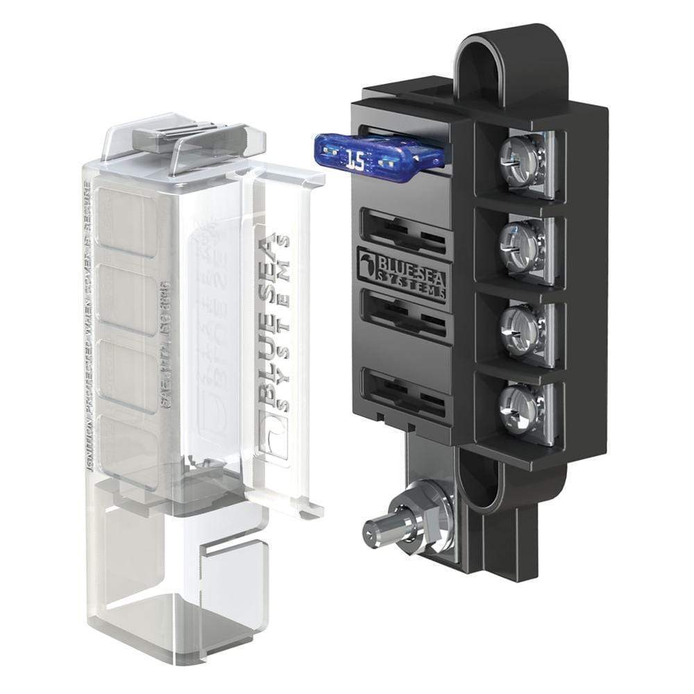 Blue Sea ST Blade Compact Fuse Block 4-Circuit with Cover #5045