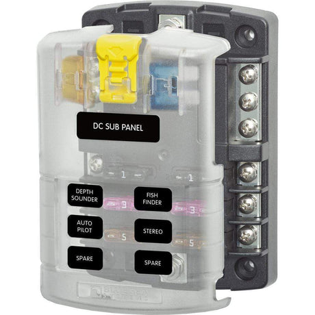 Blue Sea System Qualifies for Free Shipping Blue Sea ST Blade Fuse Block w/Cover 6-Circuit with Neg Bus #5025