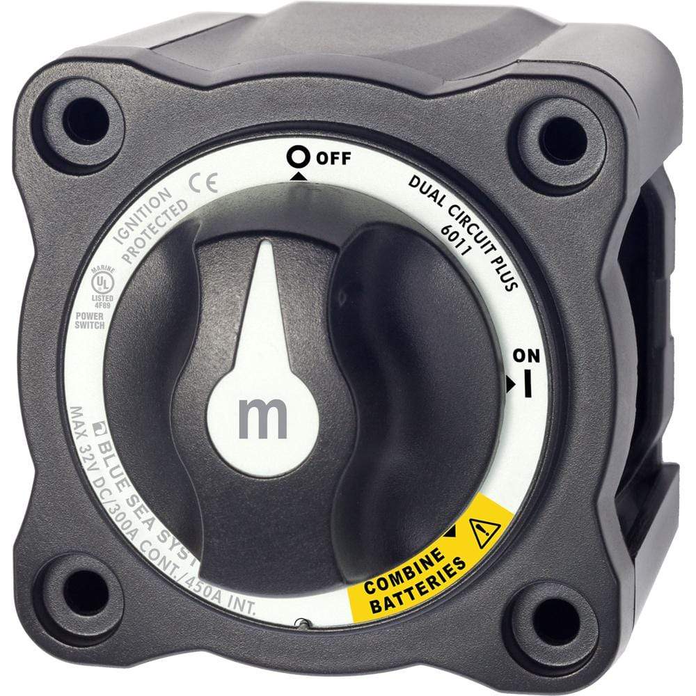 Blue Sea System Qualifies for Free Shipping Blue Sea Switch M-Series Dual-Circuit Plus Black #6011200