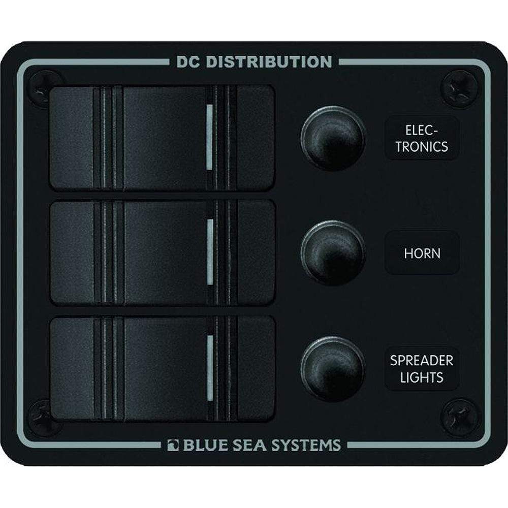 Blue Sea System Qualifies for Free Shipping Blue Sea Water Resistant 3-Position Black Vertical Mount Panel #8374