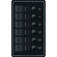 Blue Sea System Qualifies for Free Shipping Blue Sea Water Resistant 6-Position Black Vertical Mount Panel #8373