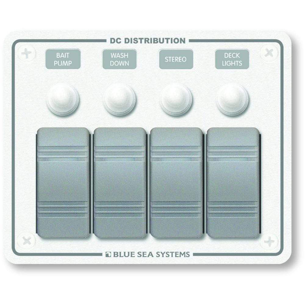 Blue Sea System Qualifies for Free Shipping Blue Sea Water Resistant Panel 4-Position White Horizontal Mount #8272