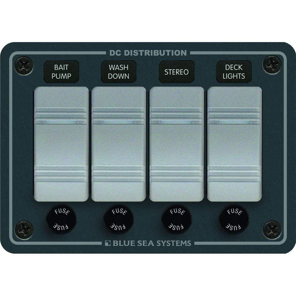 Blue Sea System Qualifies for Free Shipping Blue Sea Waterproof Panel 4-Position Slate Gray #8262