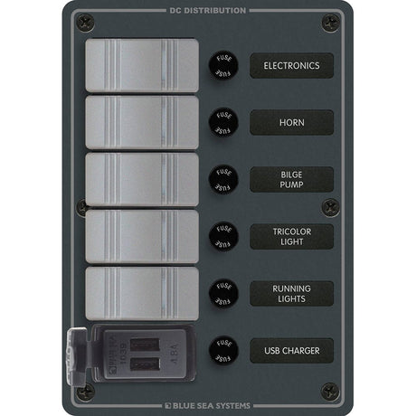 Blue Sea System Qualifies for Free Shipping Blue Sea Waterproof Panel 5-Position Plus Dual USB Charger #8121