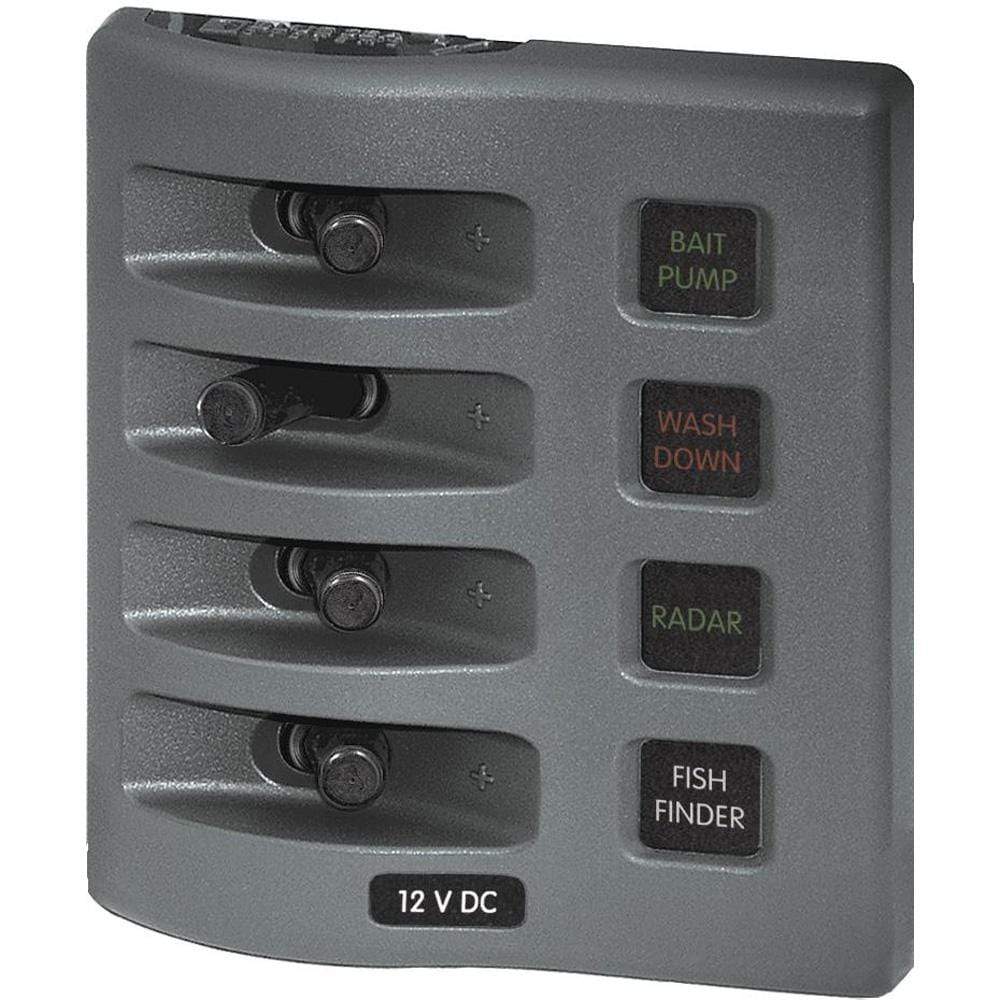 Blue Sea System Qualifies for Free Shipping Blue Sea WeatherDeck Water Resistant Fuse Panel 4-Position Grey #4304