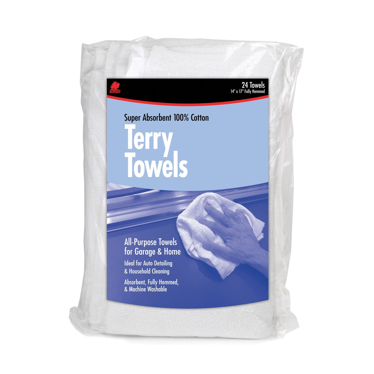 Buffalo Qualifies for Free Shipping Buffalo All-Purpose Terry Towels 14" x 17" 24-pk #60221