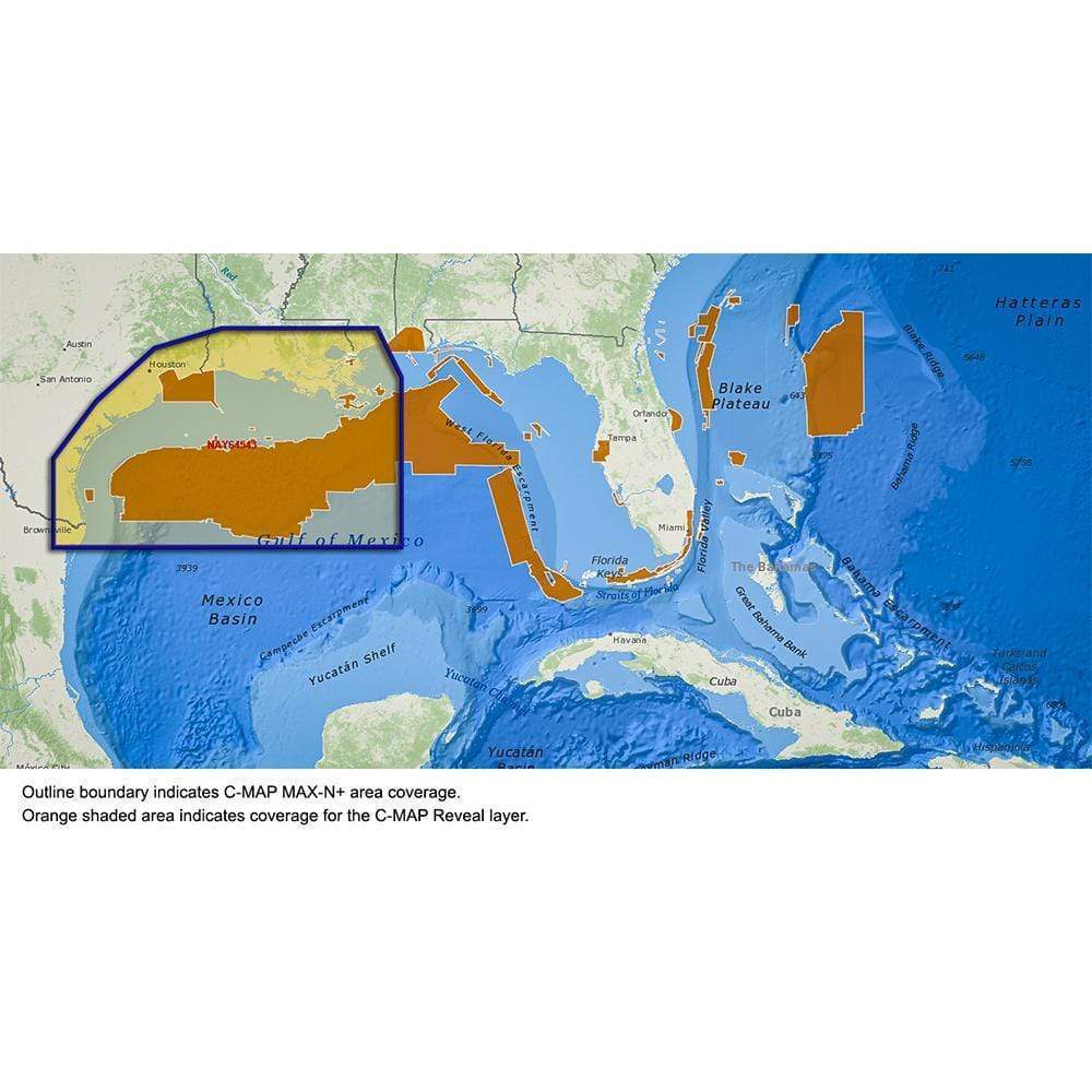 C-MAP Reveal N Orleans to Brownsville TX #M-NA-Y645-MS