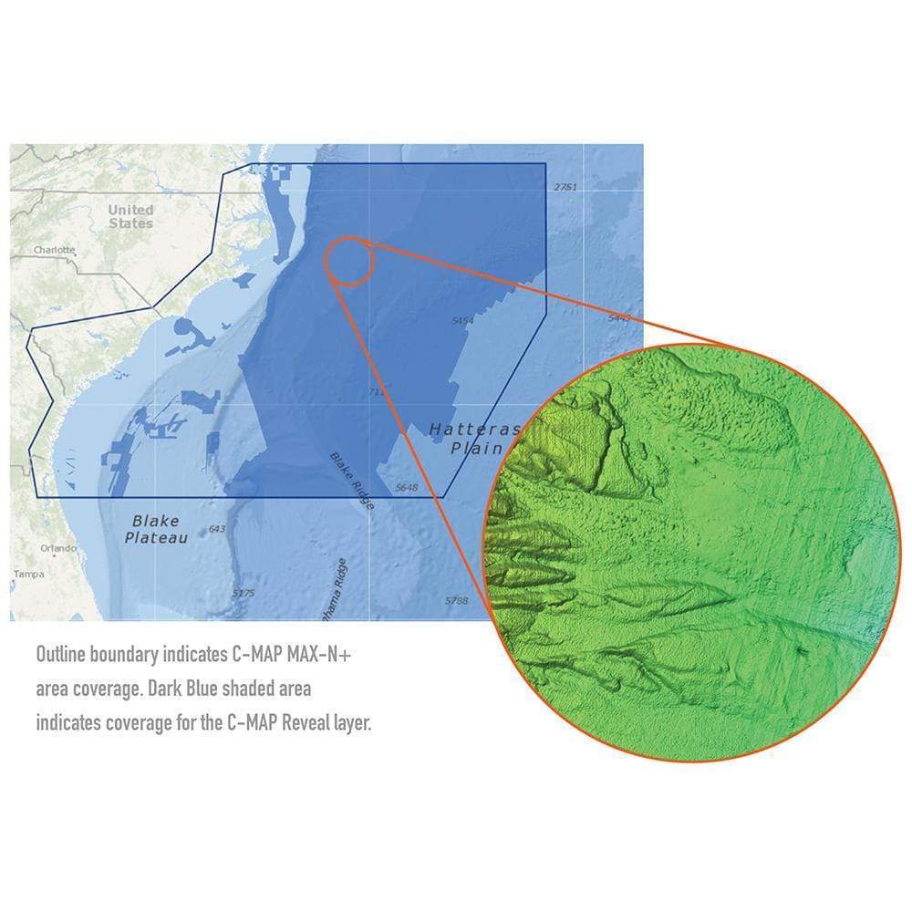 C-MAP Reveal Virginia to N FL Norfolk VA to Jacksonville FL #M-NA-Y642-MS