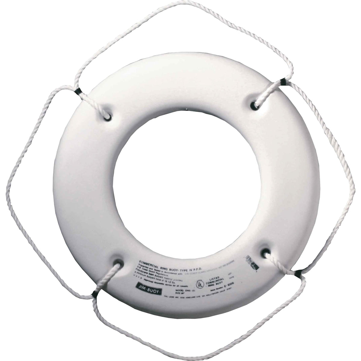 Cal-June USCG Approved Hard Shell Series Life Ring 20" White #HS-20 W