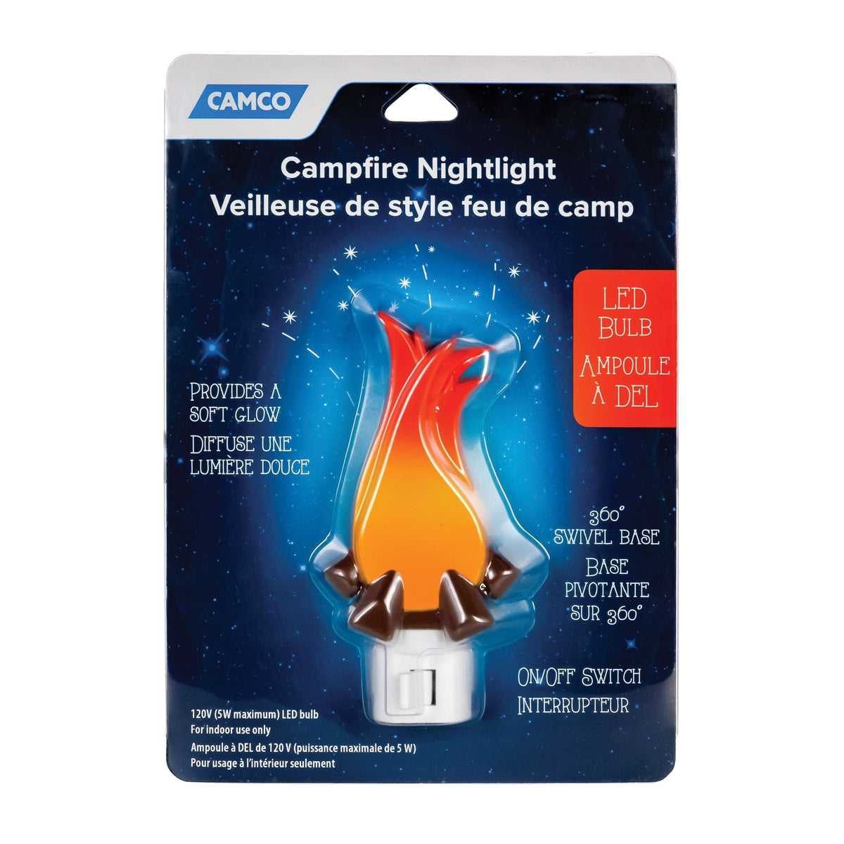 Camco Qualifies for Free Shipping Camco Campfire Nightlight #53087