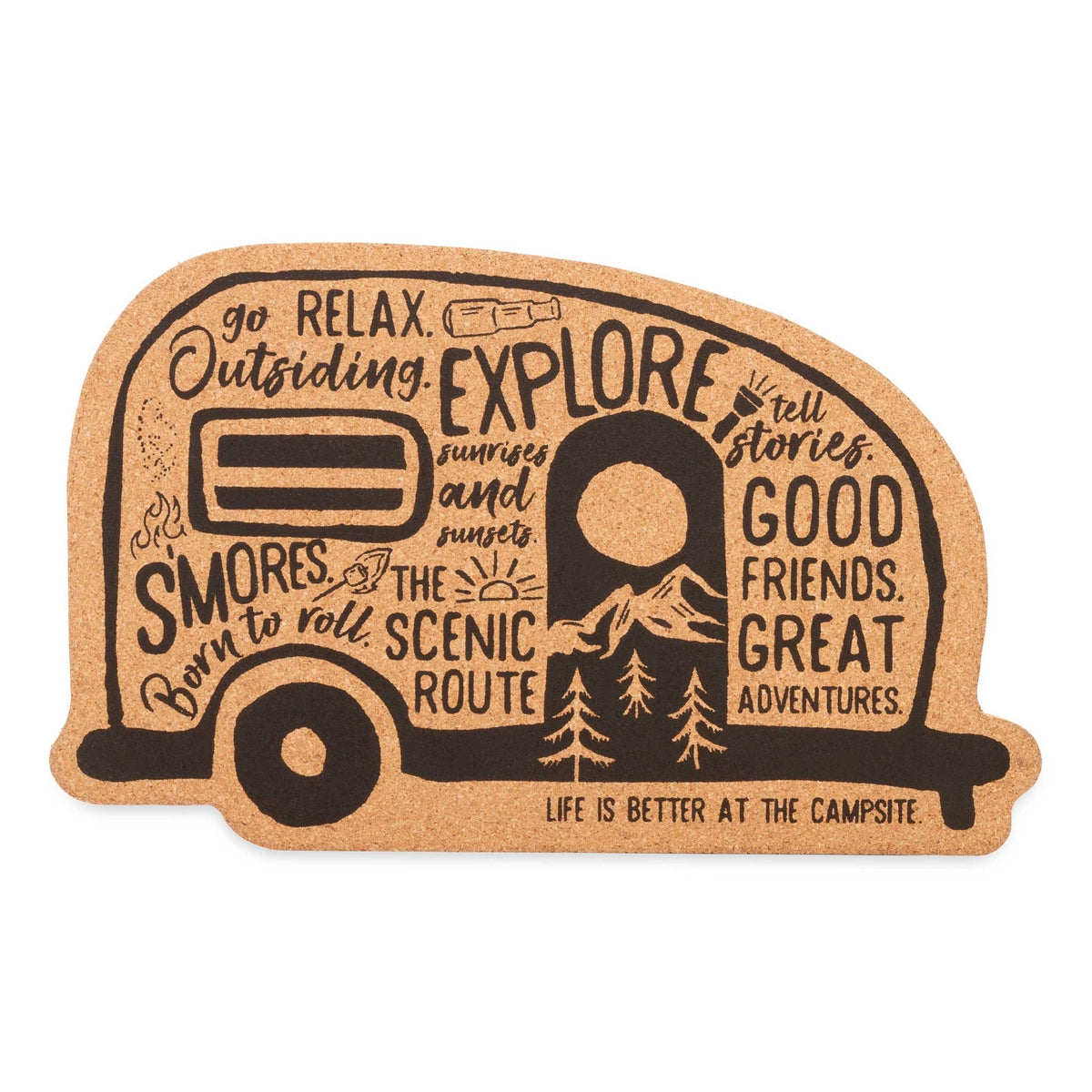 Camco Qualifies for Free Shipping Camco Cork Camper Trivet Graffiti #53386