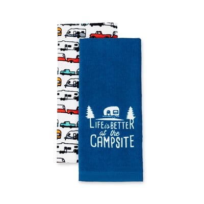 Camco Qualifies for Free Shipping Camco Dish Towel Set Blue/White RV Logo #53301