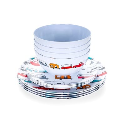 Camco Qualifies for Free Shipping Camco Dishware Set 12-pc RV Pattern #53295