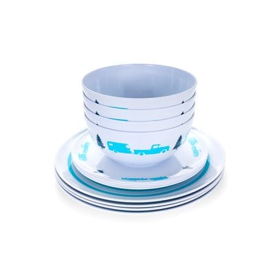 Camco Qualifies for Free Shipping Camco Dishware Set 12-pc White/Blue #53294