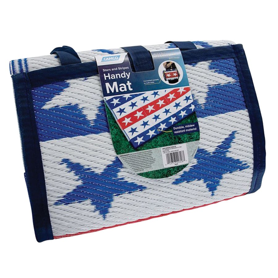 Camco Qualifies for Free Shipping Camco Handy Mat with Strap 5' x 6.5' Stars & Stripes #42818