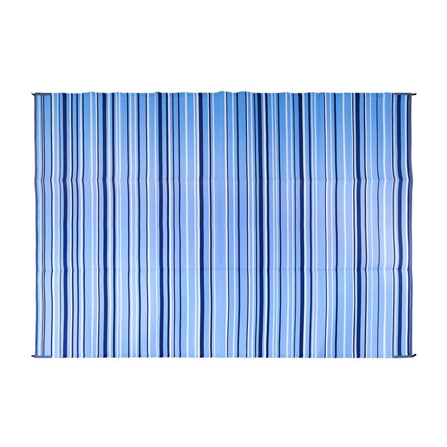 Camco Qualifies for Free Shipping Camco Outdoor Mat 9' x 12' Dark Blue/Light Blue/White Striped #42865