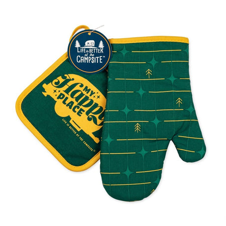 Camco Qualifies for Free Shipping Camco Oven Mitt/Pot Holder Set Grid #53124