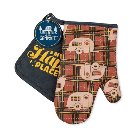 Camco Qualifies for Free Shipping Camco Oven Mitt/Pot Holder Set Plaid #53123