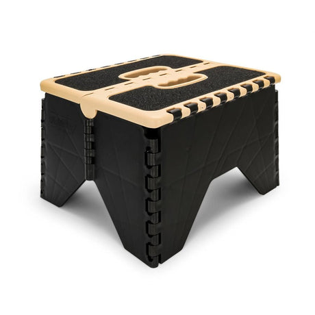 Camco Qualifies for Free Shipping Camco Plastic Folding Step Stool with Non-Skid Black/Khaki #43638