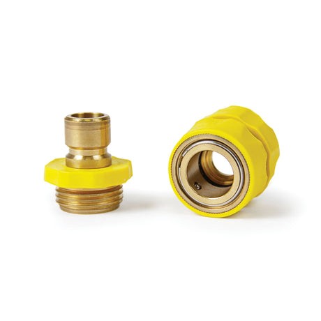 Camco Qualifies for Free Shipping Camco Quick Hose Connect Brass Connector with Yellow Grip #20143