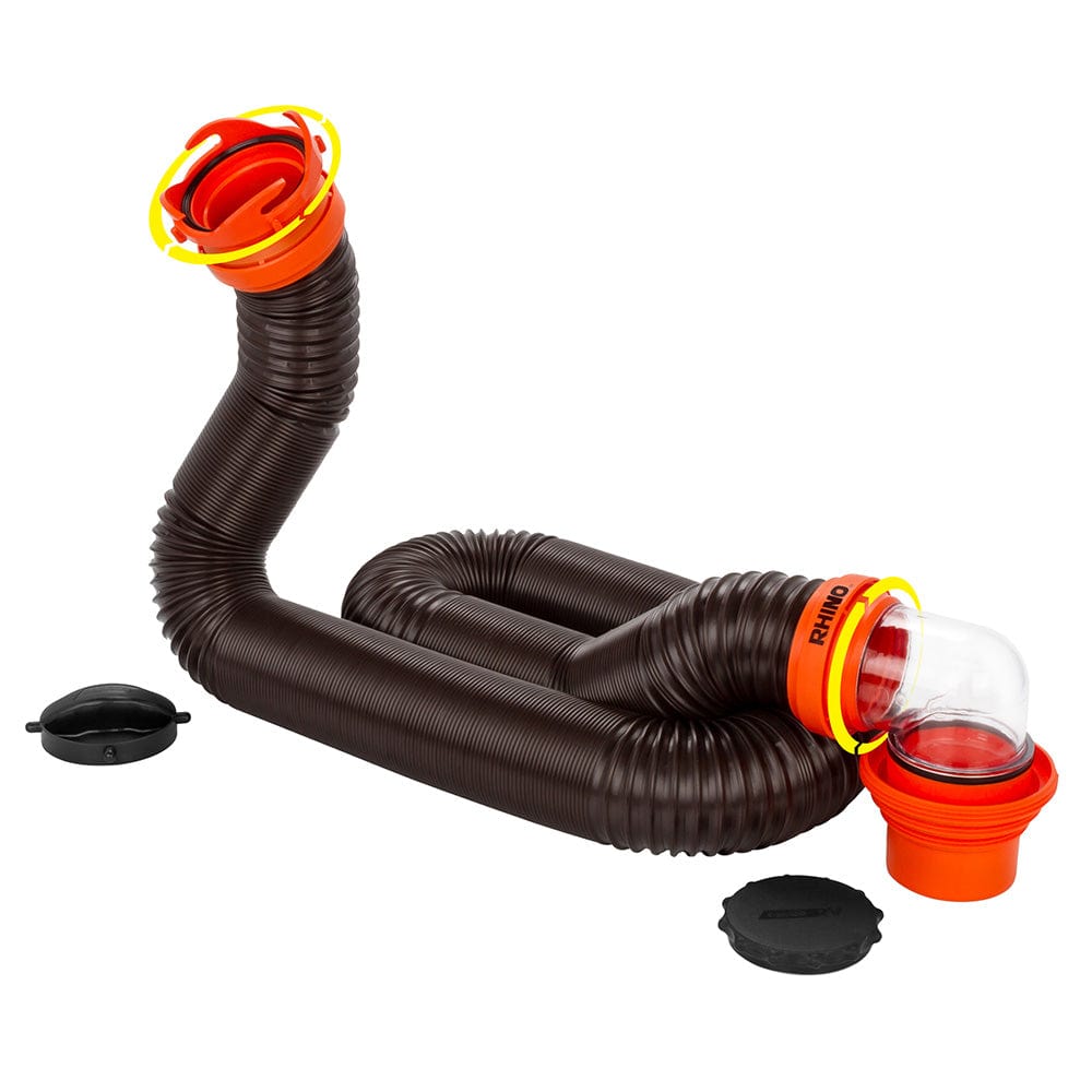 Camco Qualifies for Free Shipping Camco Rhinoflex 15' Sewer Hose Kit with 4-In-1 Elbow, Caps #39761