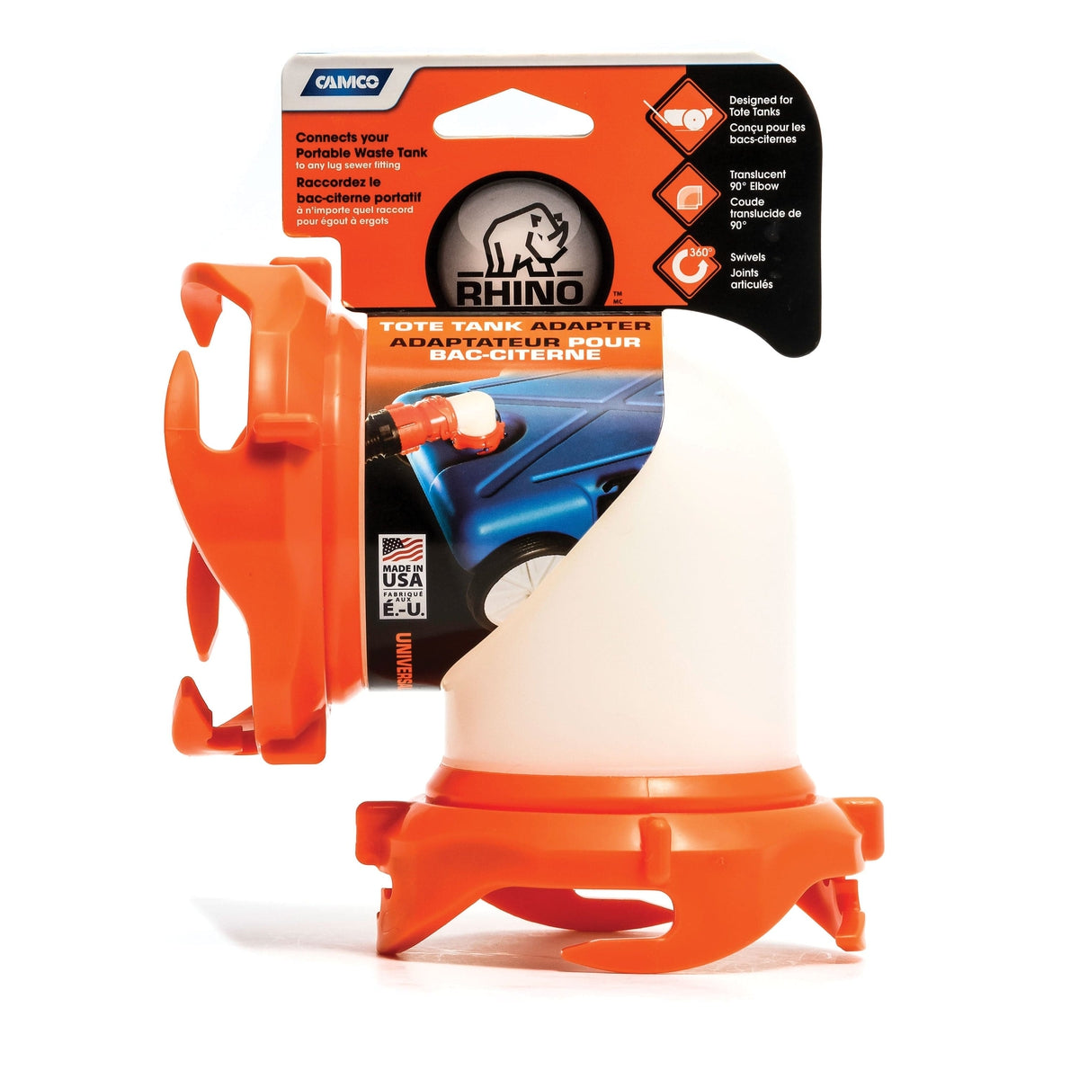 Camco Qualifies for Free Shipping Camco Rhinoflex 90-Degree Tote Tank Adapter #39485