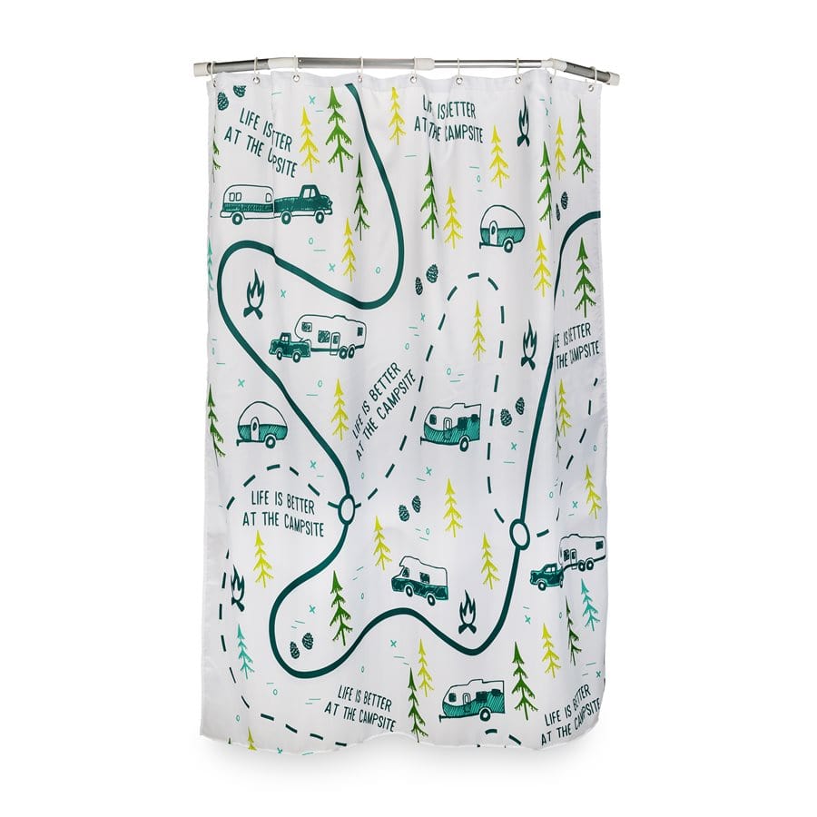 Camco Qualifies for Free Shipping Camco RV Shower Curtain Map Design #53245