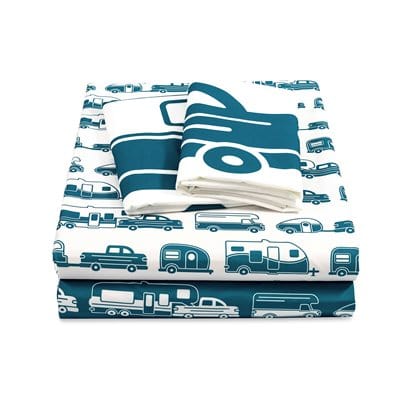 Camco Qualifies for Free Shipping Camco Sheets Blue/White RV Short Queen #53298