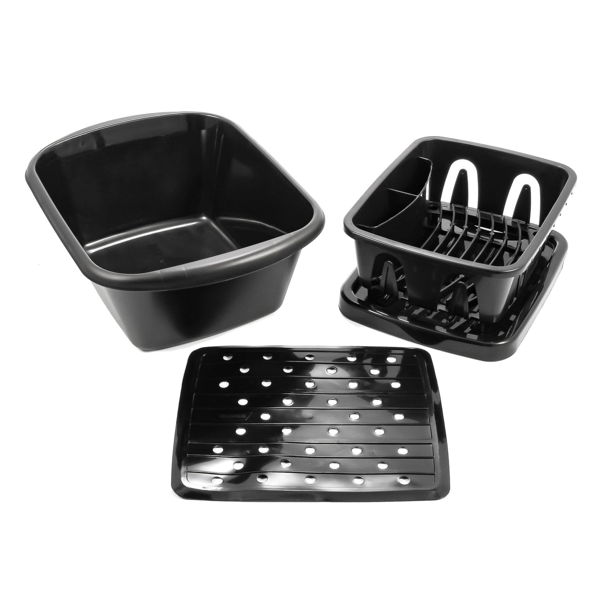 Camco Qualifies for Free Shipping Camco Sink Kit with Dish Drainer Dish Pan & Sink Mat Black #43518