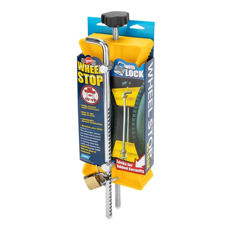 Camco Qualifies for Free Shipping Camco Small RV Wheel Stop with Lock #44653