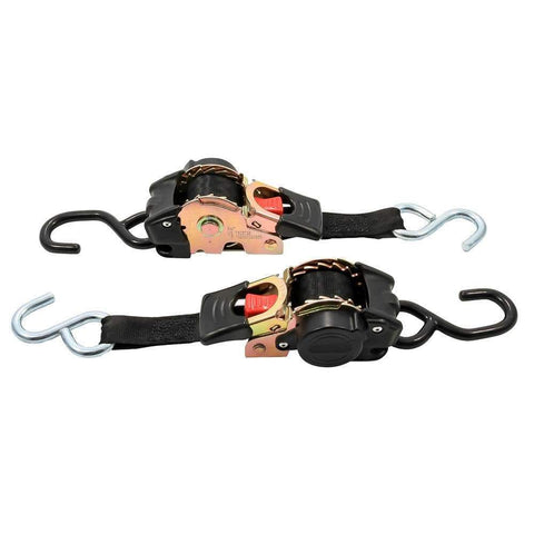 Camco Qualifies for Free Shipping Camco Tie-Down Straps 1" Width Retractable 6" Dual Hooks #50033