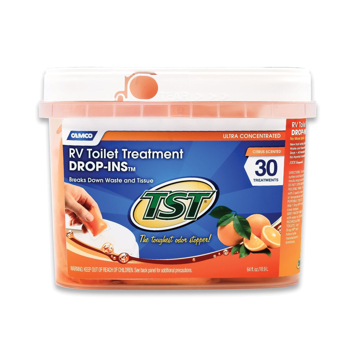 Camco Qualifies for Free Shipping Camco TST Orange Drop-Ins 30 Count Bucket #41183